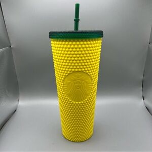 Starbucks Hawaii Exclusive 2020 Pineapple Matte Studded Tumbler Cup 24oz & Straw